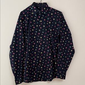Bugatchi Black Shirt with Vibrant Dots